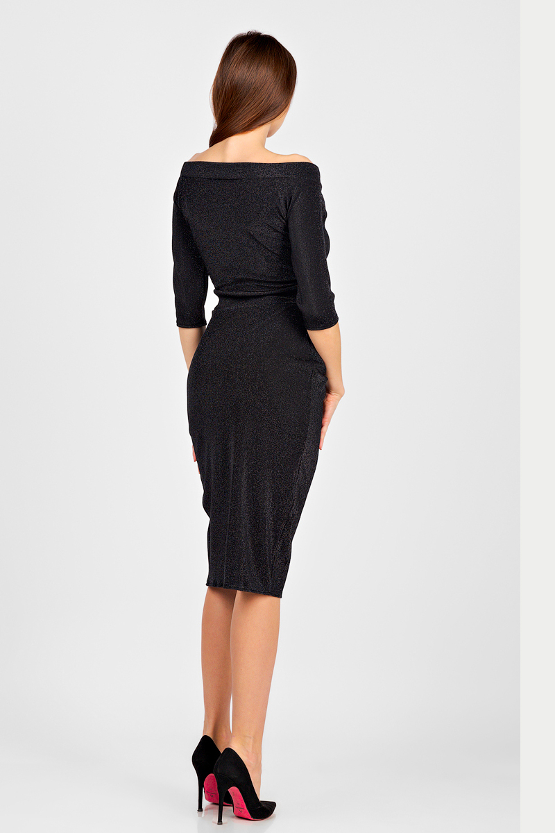 КОКТЕЙЛЬНОЕ ПЛАТЬЕ ПЛ 060ФРЛ-ЧЕР (ЧЕРНОЕ)