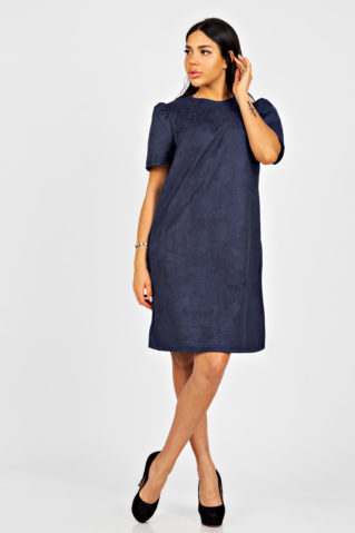 ПЛАТЬЕ С РУКАВОМ ФОНАРИК ПЛ 043ИЗ-ИНД (ИНДИГО)