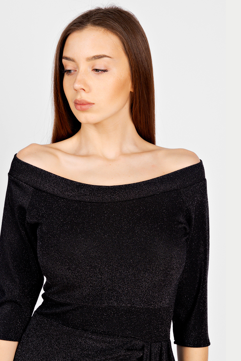 КОКТЕЙЛЬНОЕ ПЛАТЬЕ ПЛ 060ФРЛ-ЧЕР (ЧЕРНОЕ)