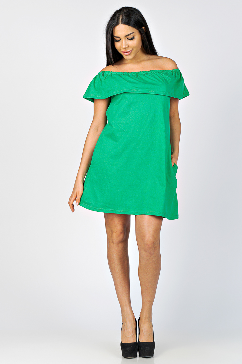 САРАФАН С ВОЛАНОМ ПЛ 059КА-ЗЕЛ (ЗЕЛЕНОЕ)